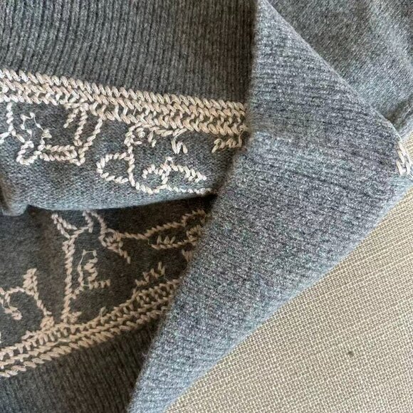 Classic Sea New York Edin Cardigan Small Gray Grey Knit Embroidered Wool - Picture 10 of 16